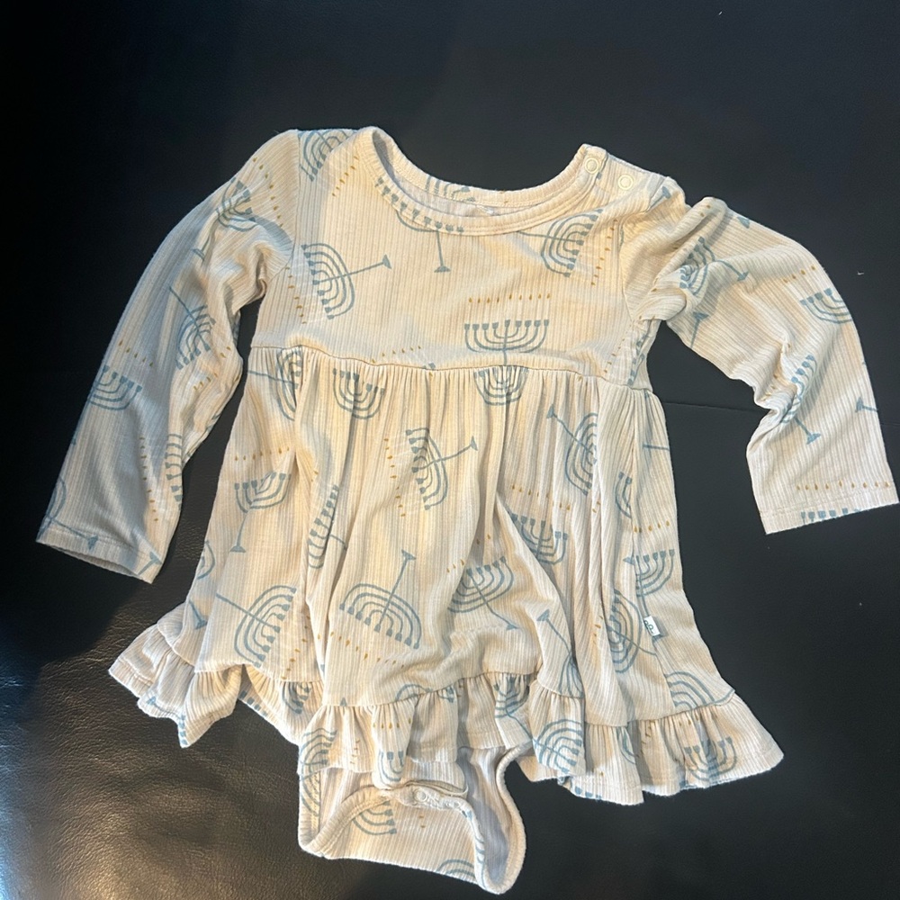 Posh Peanut Ruffled Hanukkah Bodysuit Dress